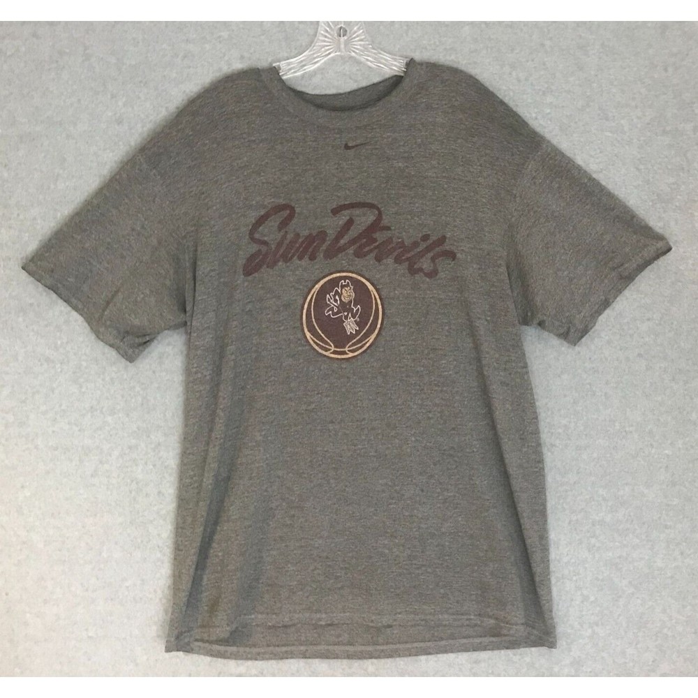 Vintage Nike Arizona State Sun‎ Devils Shirt Mens Large Gray Short Sleeve NCAA